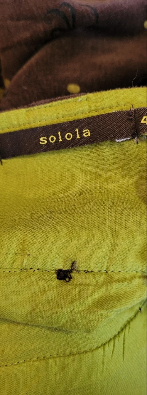 Solola Nwt Women's Brown & Green Embroidered Polka Dot Midi Skirt - Size 12 - Picture 7 of 10